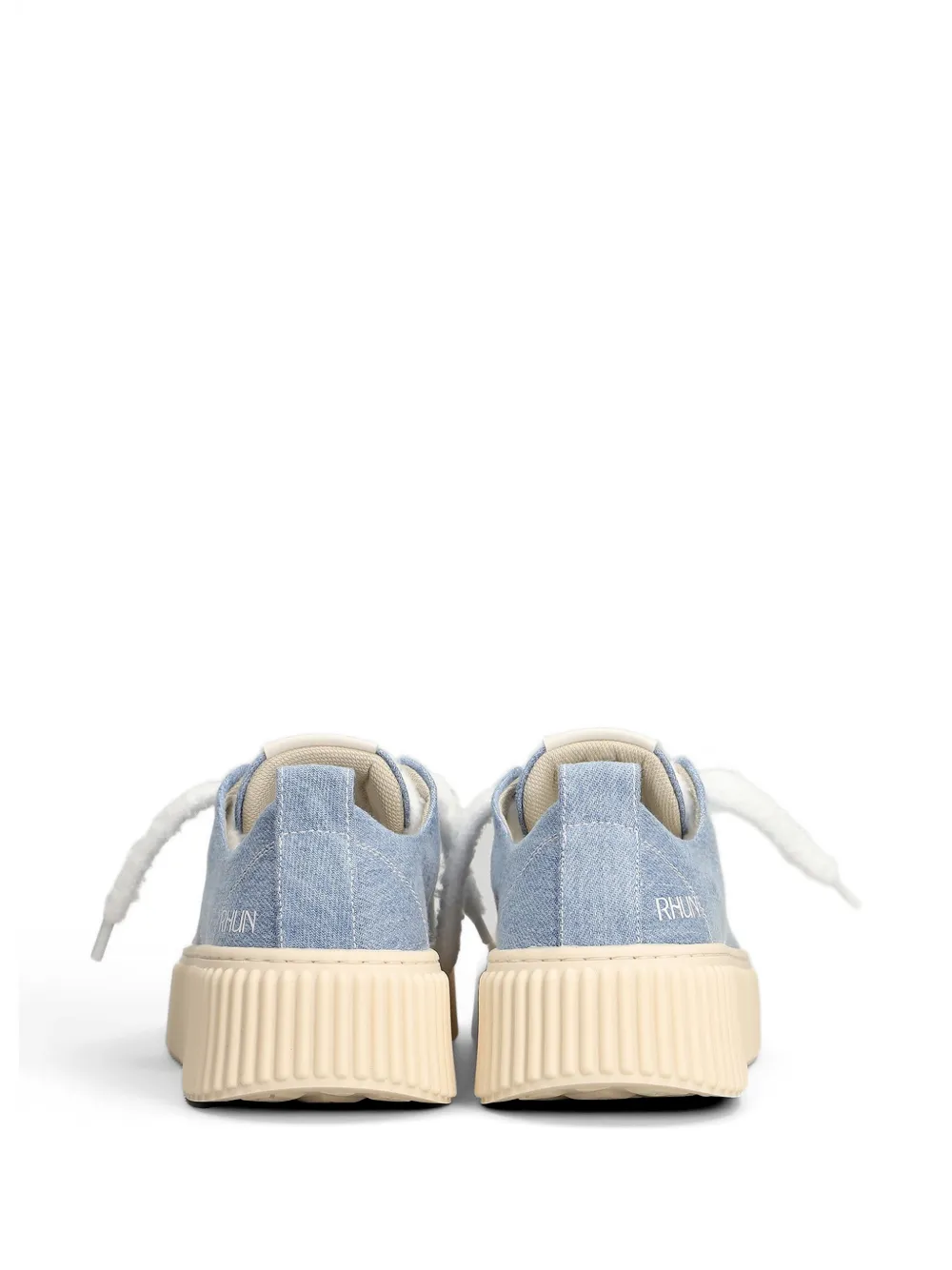 Rhun Sneakers met plateauzool en denim-textuur Blauw