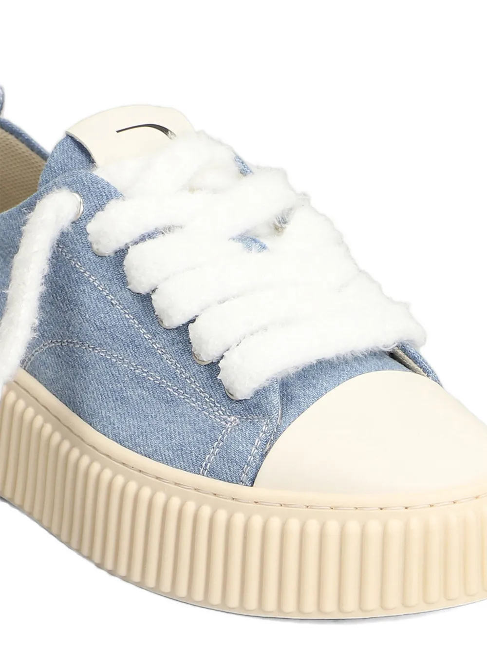 Rhun Sneakers met plateauzool en denim-textuur Blauw