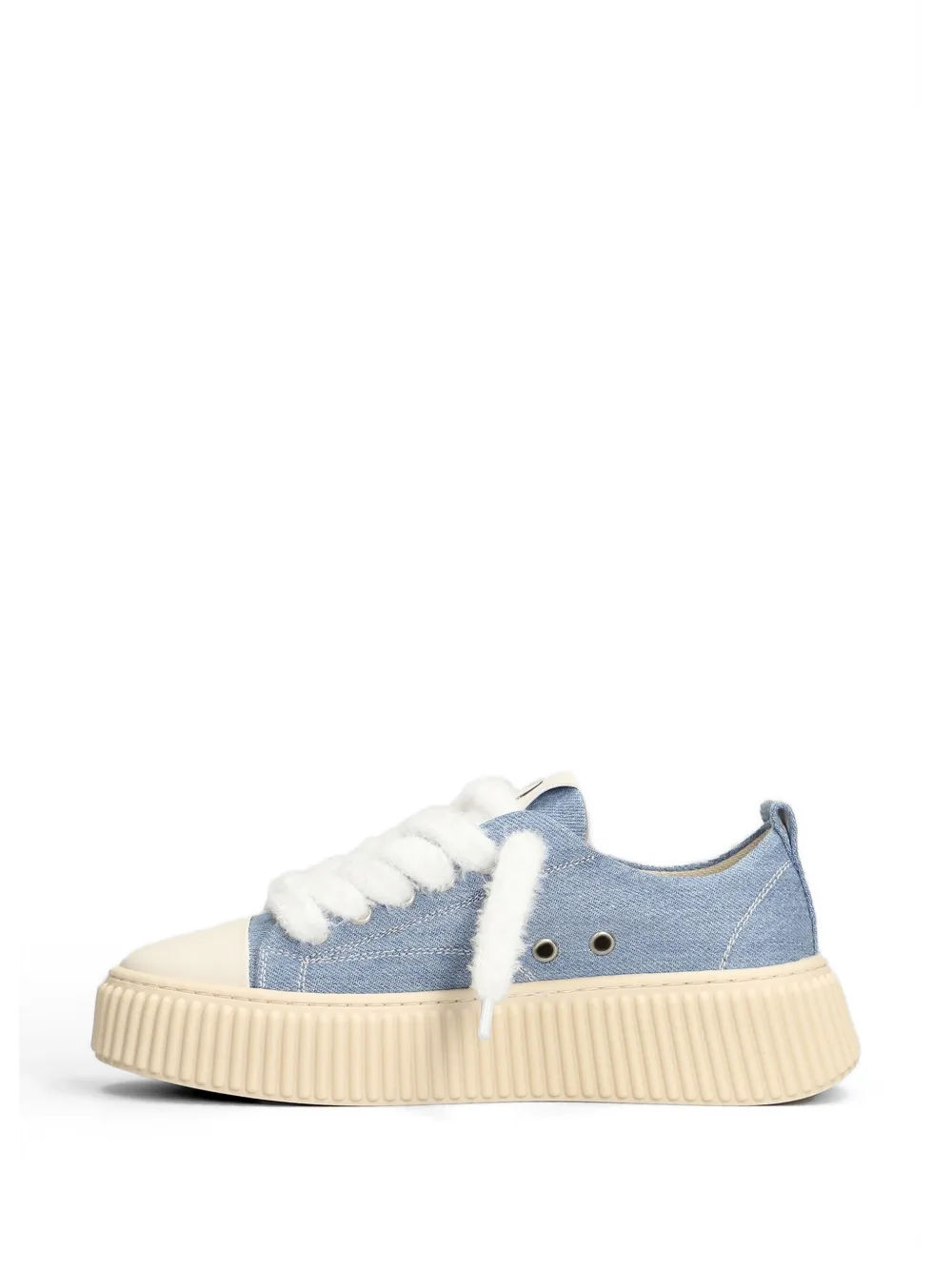 Rhun Sneakers met plateauzool en denim-textuur Blauw