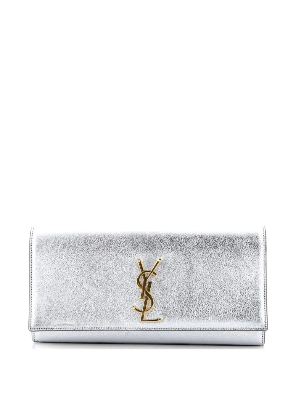 Saint Laurent Pre-Owned Classic Monogram Metallic Calfskin Long clutch bag - Effetto metallizzato
