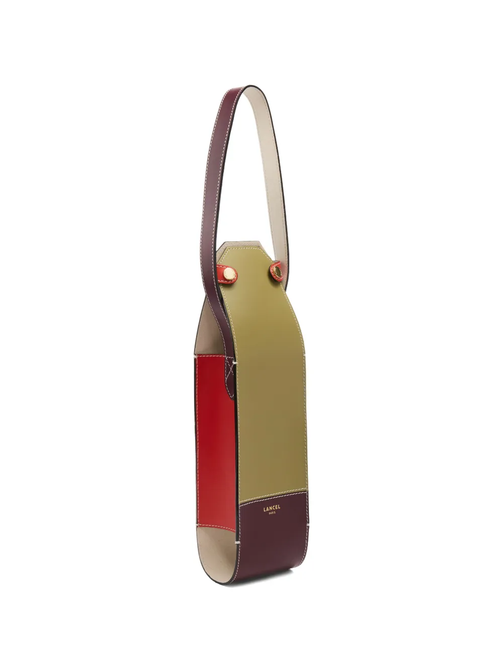  Lancel Portabiberones Cuero Con Diseño Colour Block - Verde 