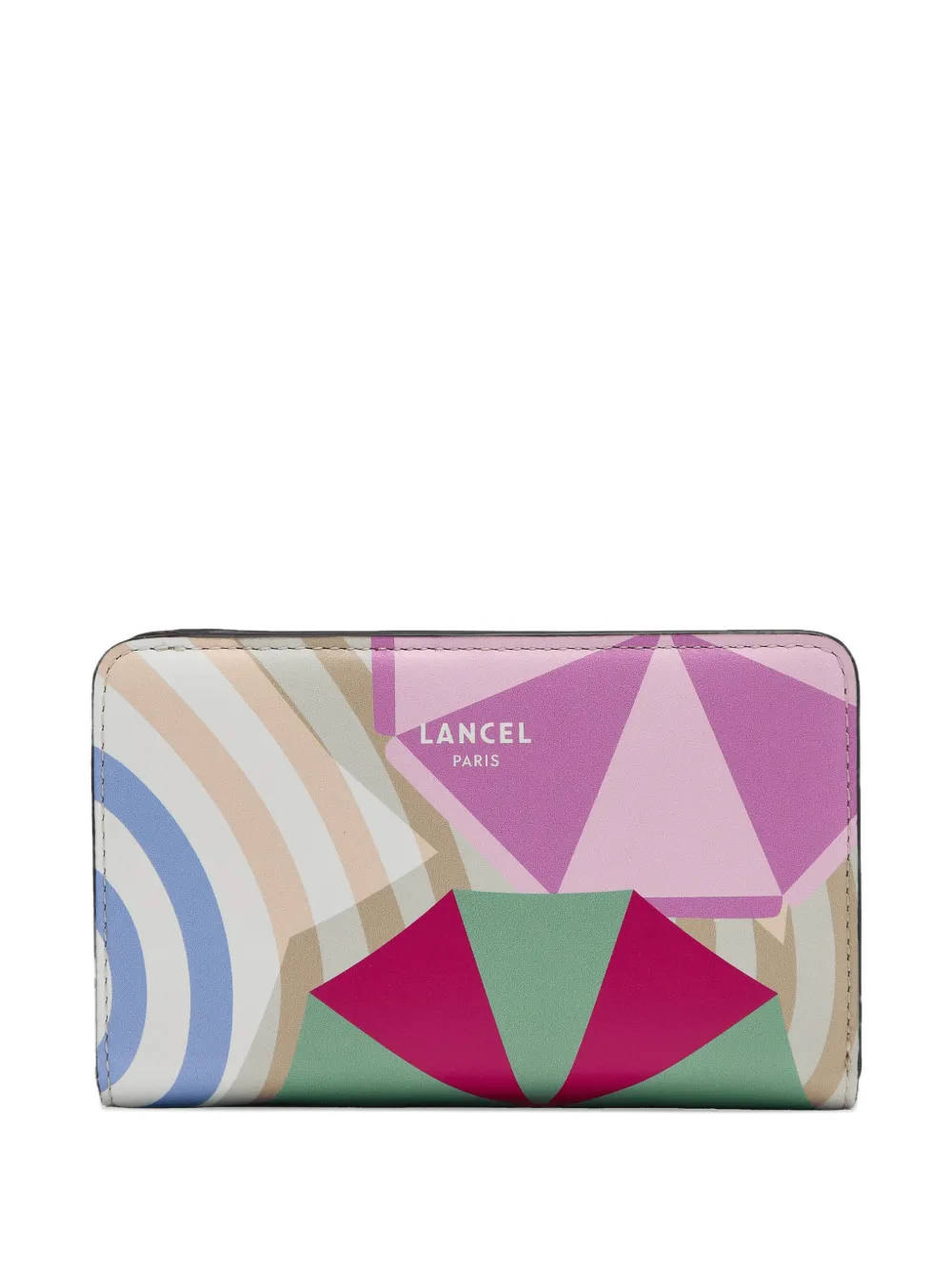 Lancel Beach geometric print zip wallet - Rosa