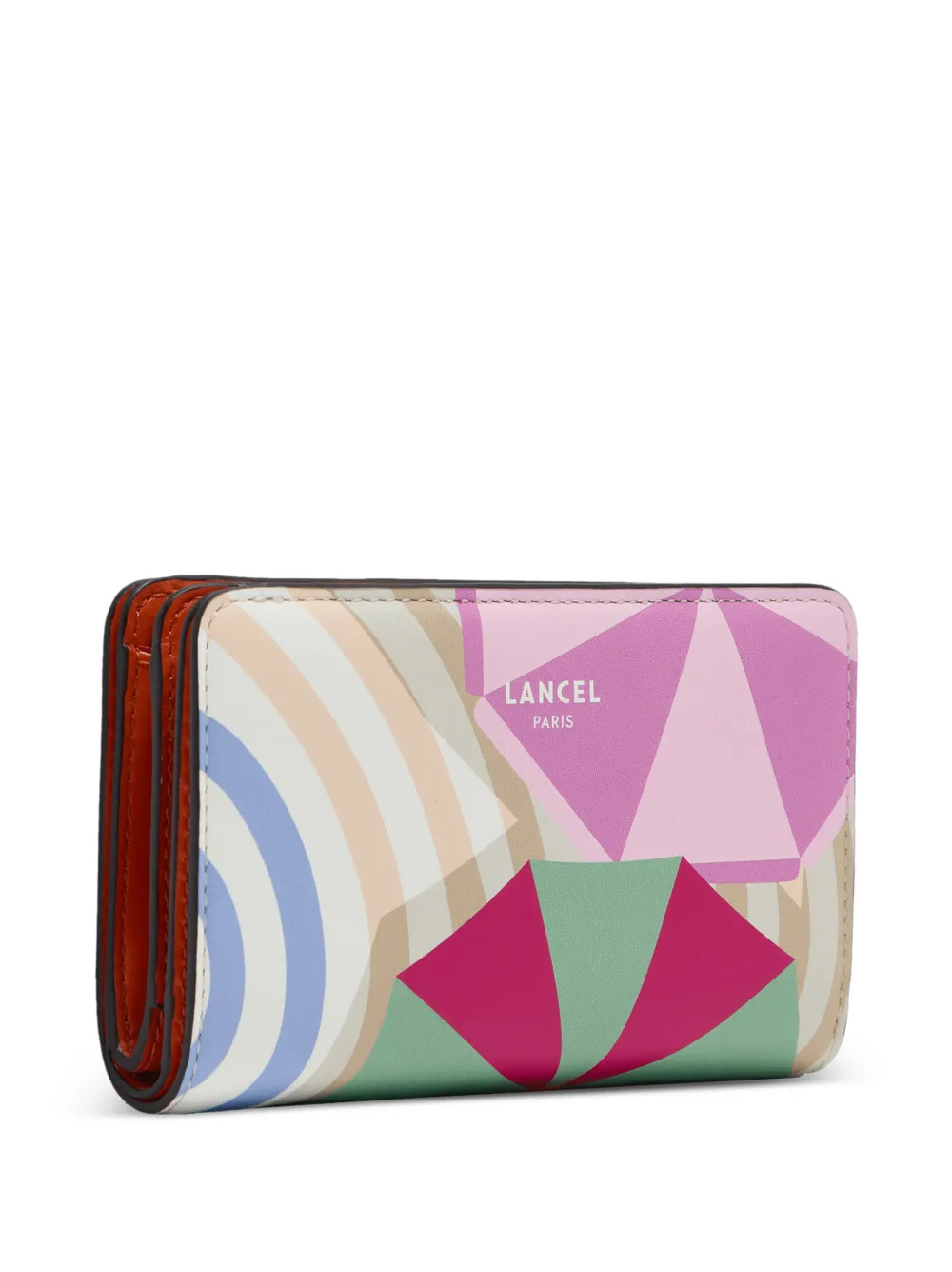  Lancel Beach Geometric Print Zip Wallet - Pink 