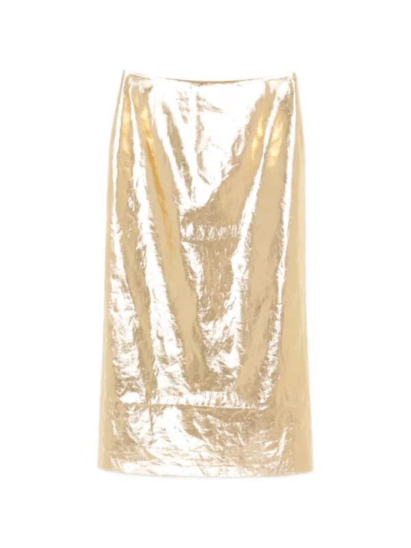 Gabriela Hearst Manuela Midi Skirt in Gold
