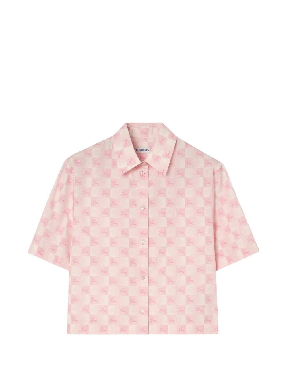 Burberry cropped EKD checkerboard​ cotton shirt - Rosa