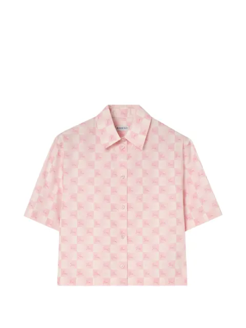 Burberry cropped Knight checkerboard cotton shirt