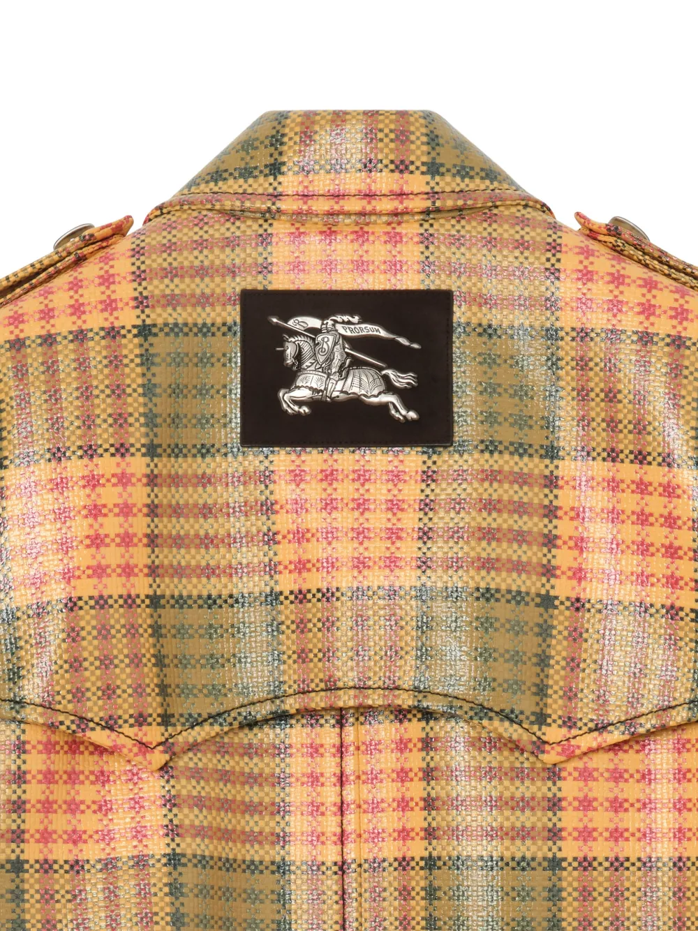 Burberry Summerside geruite trenchcoat met raffia-effect Oranje