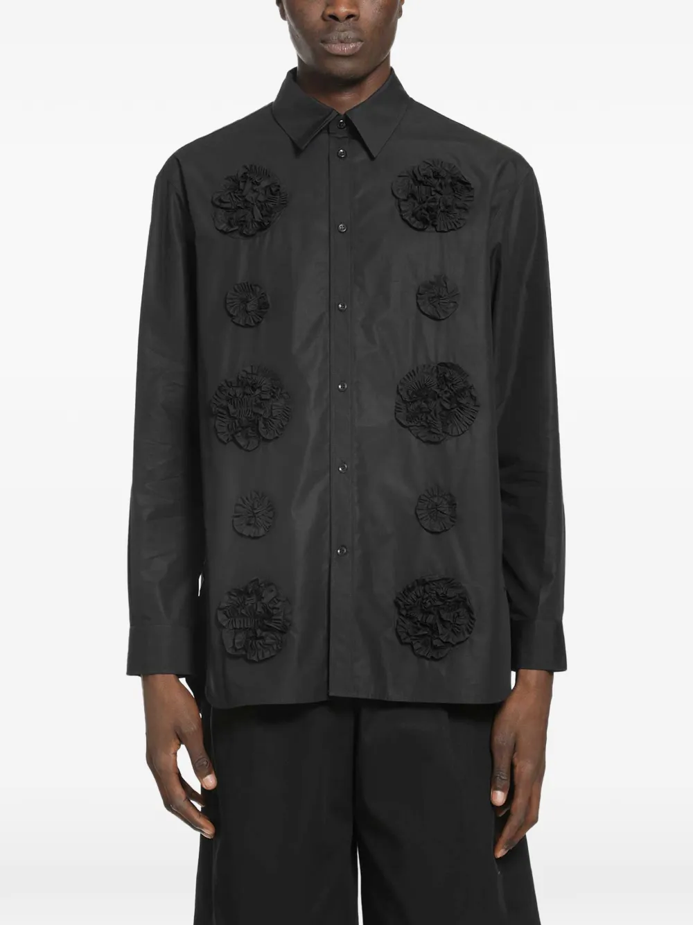 Simone Rocha flower-detail shirt - Nero