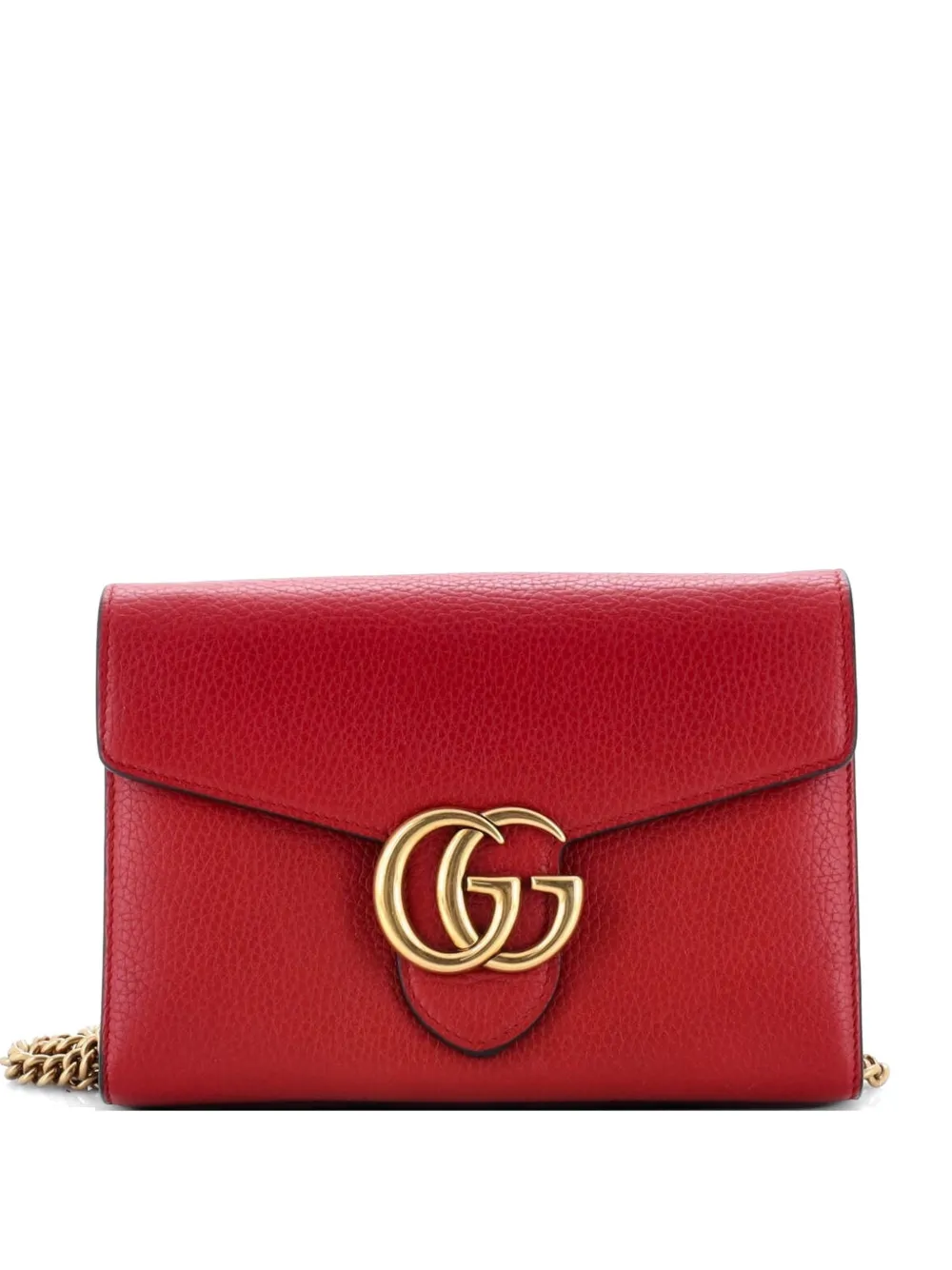 Gucci Pre-Owned GG Marmont Chain Wallet Leather Mini clutch bag - Rosso