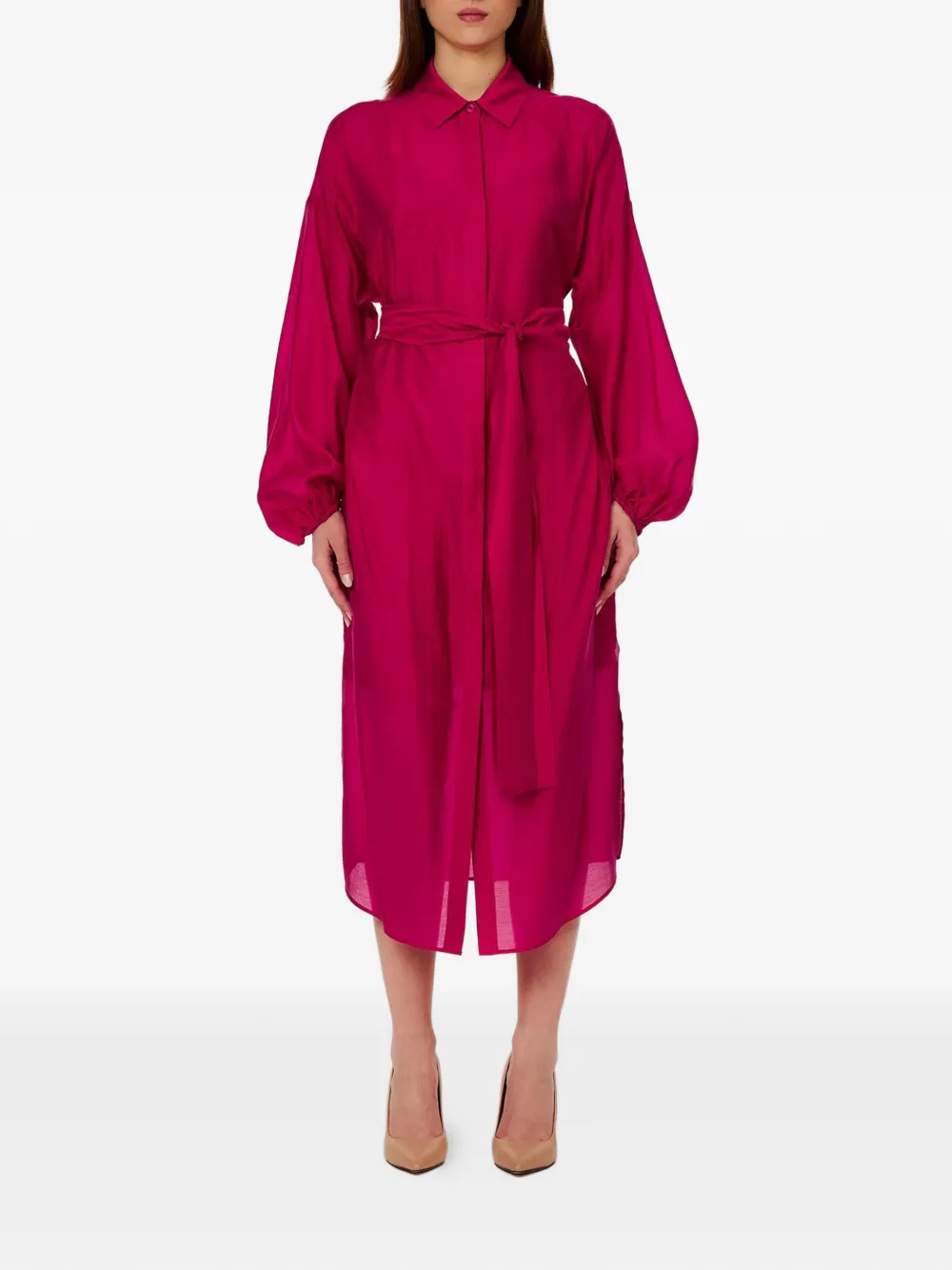 LIU JO balloon sleeve belted dress - Rosa
