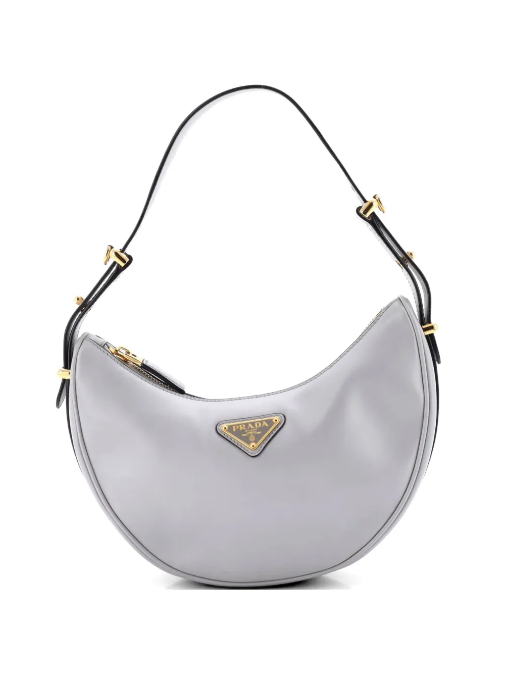 Prada Pre-Owned Arque Half Moon Leather Small hobo bag - Blu