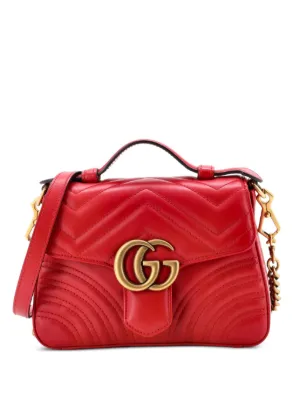 Gucci Pre-Owned GGマーモント トップハンドル フラップ マトラッセ