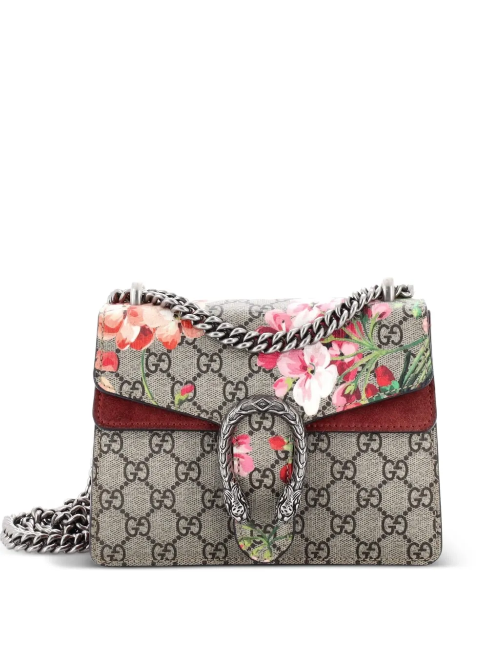 Gucci Pre-Owned Dionysus Bag Blooms Print GG Coated Canvas Mini shoulder bag - Marrone