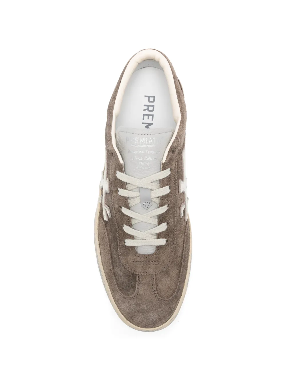 Premiata David 8094 suède sneakers met logodetail Bruin