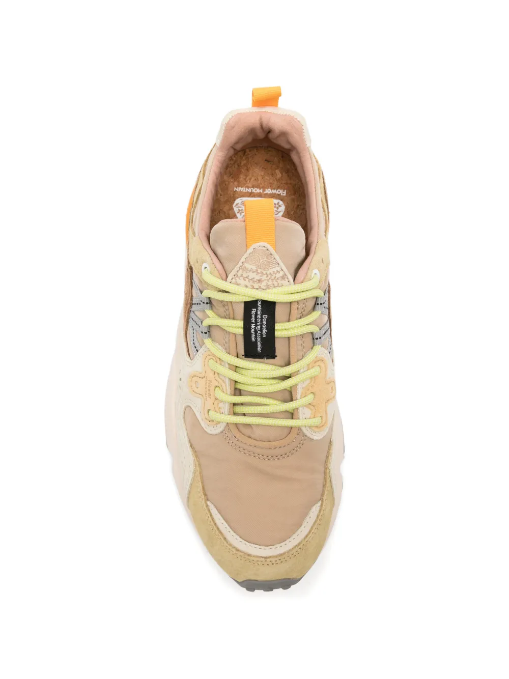 FLOWER MOUNTAIN perforated panelled sneakers Beige
