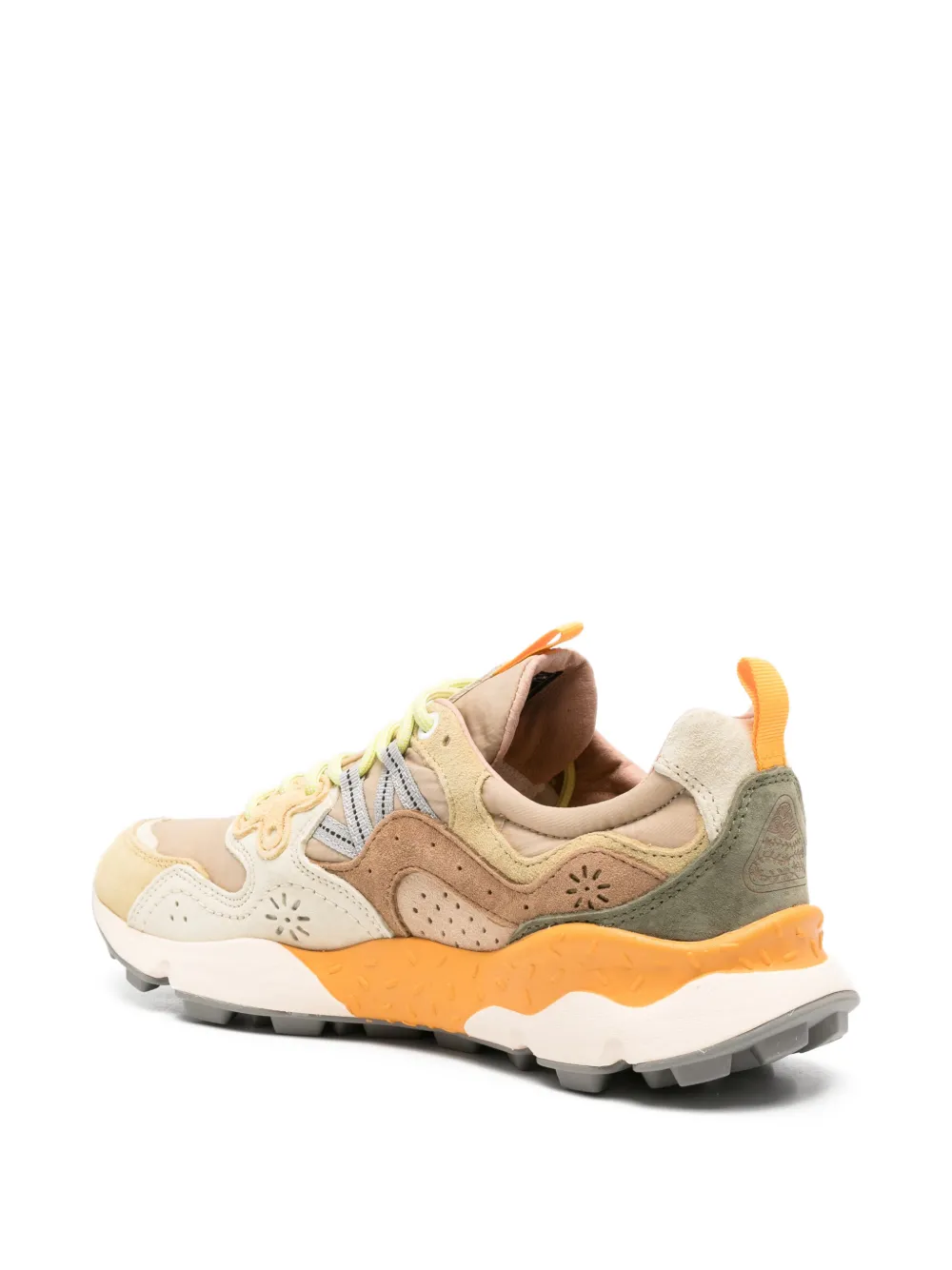 FLOWER MOUNTAIN perforated panelled sneakers Beige