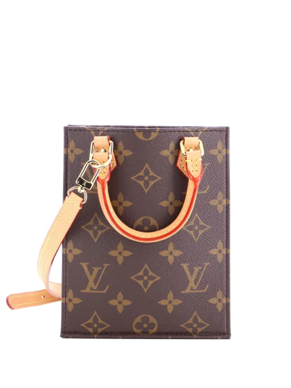 Louis Vuitton Pre-owned Petit Sac Plat Bag Monogram Canvas Crossbody Bag in Brown