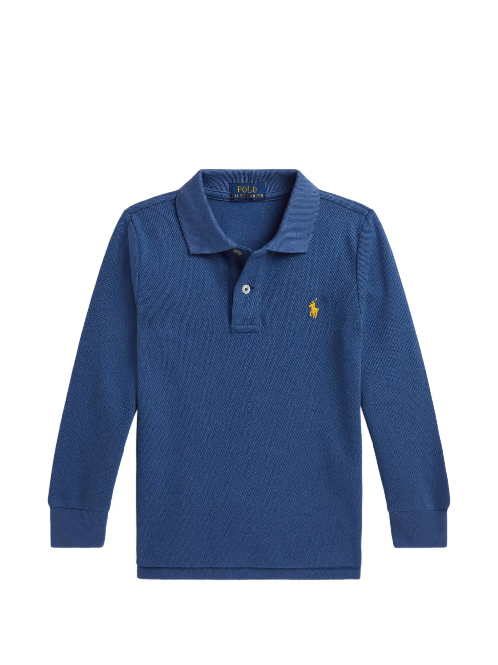 POLO RALPH LAUREN KIDS Polo in rete a maniche lunghe - Blu