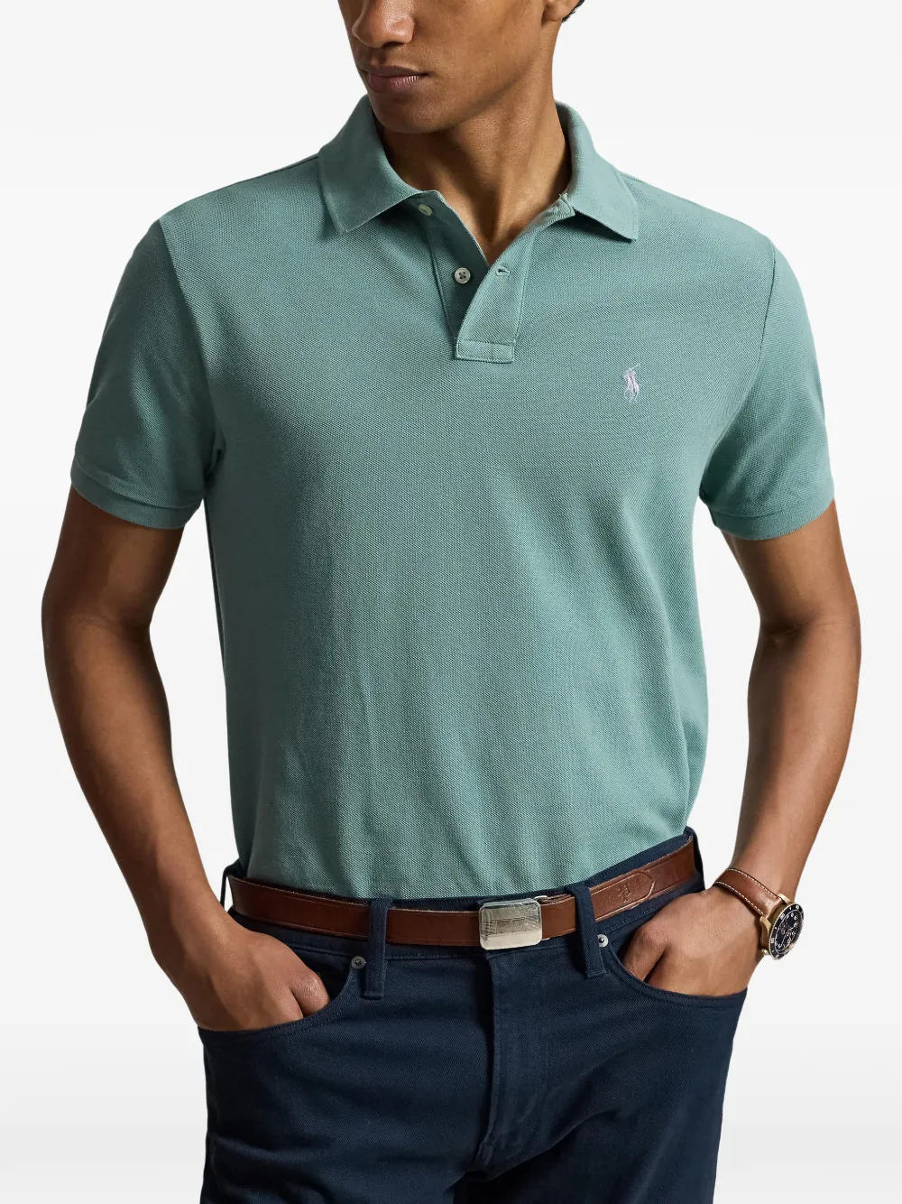 Polo Ralph Lauren Mesh poloshirt met borduurwerk Groen