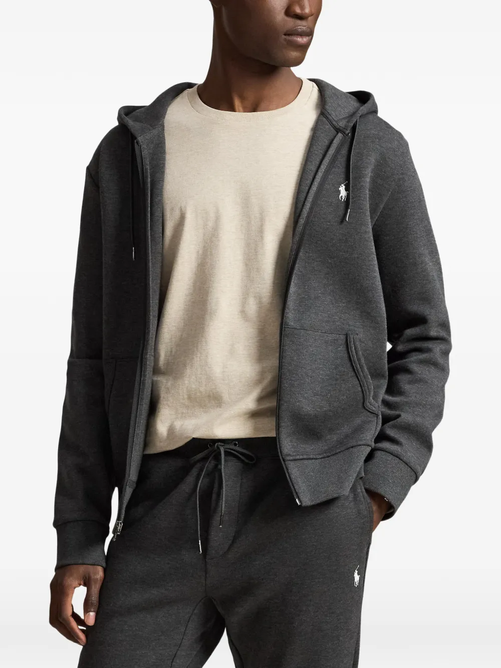 Polo Ralph Lauren Hoodie met geborduurd logo Grijs
