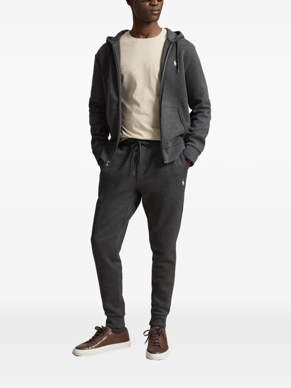 Polo Ralph Lauren Hoodie met geborduurd logo Grijs