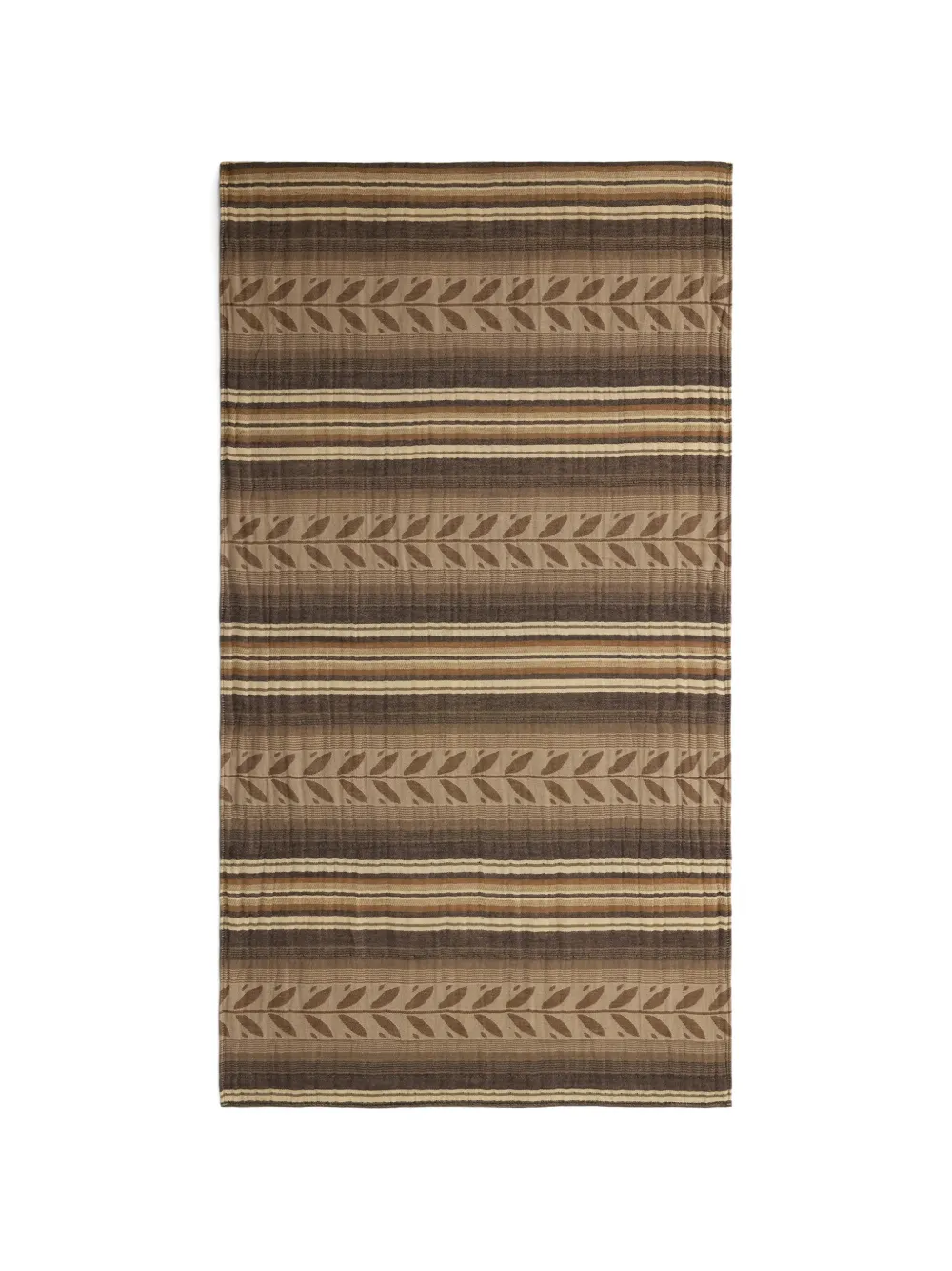 Ralph Lauren RRL Duke leaf-print striped scarf - Marrone