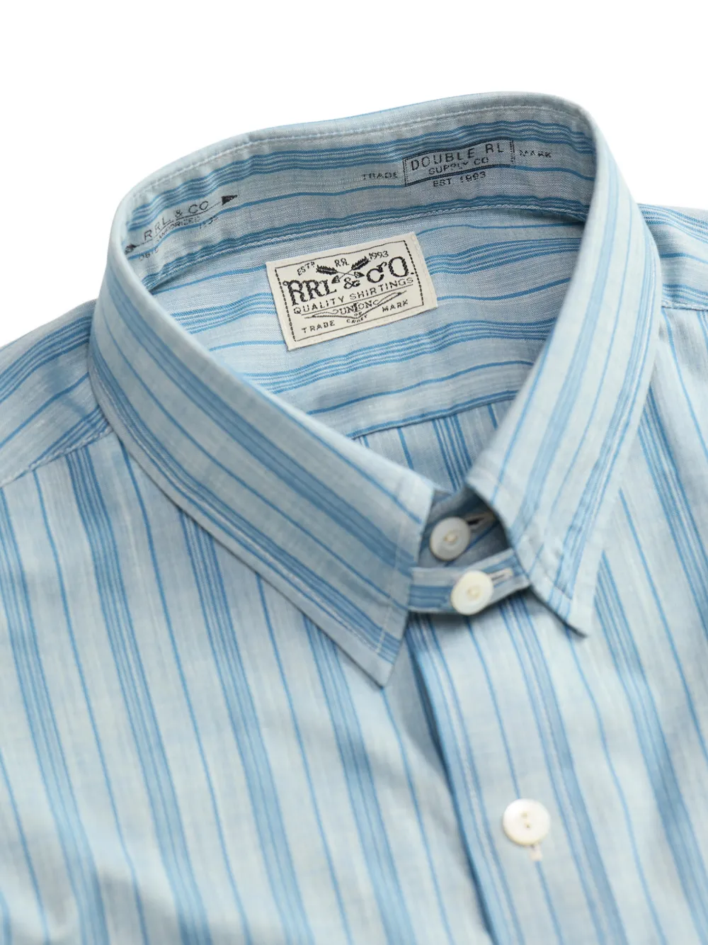 Ralph Lauren RRL Gestreept overhemd met lange mouwen Blauw