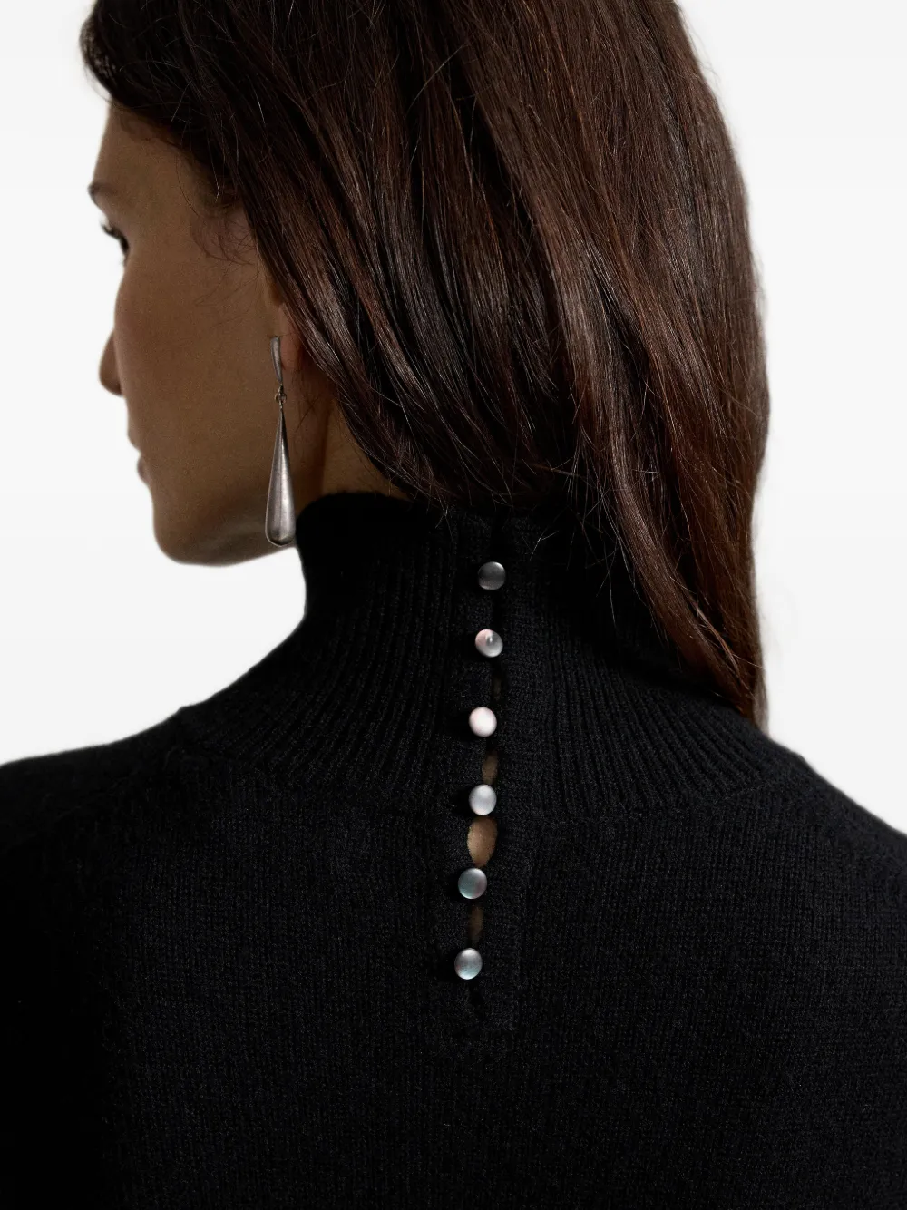 Polo Ralph Lauren Crêpe jurk met wollen lijfje Zwart