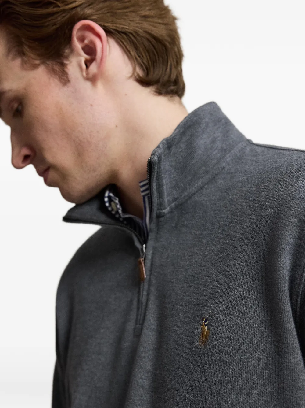 Polo Ralph Lauren Estate-Rib trui met rits Grijs