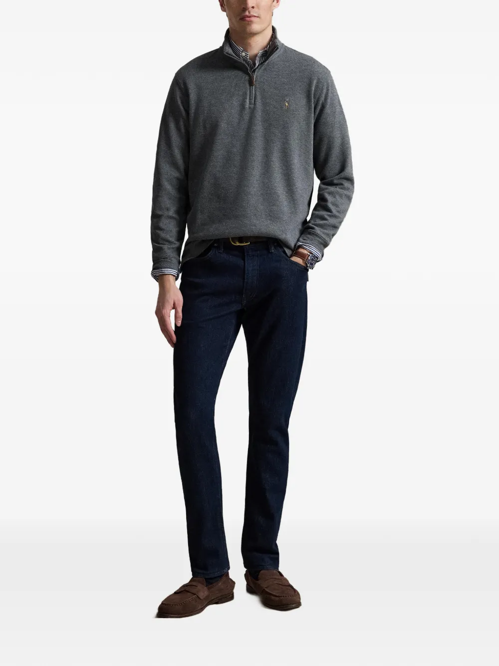 Polo Ralph Lauren Estate-Rib trui met rits Grijs