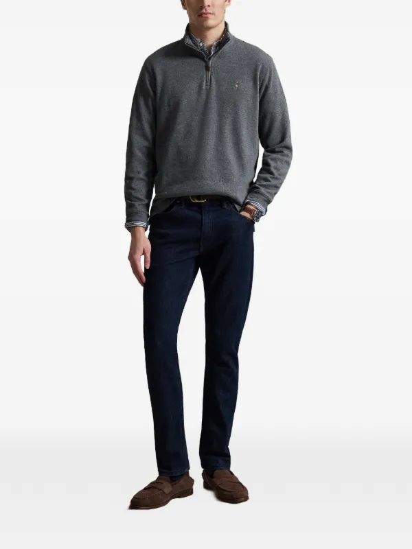 Polo Ralph Lauren Estate-Rib quarter-zip Sweater | Grey | FARFETCH