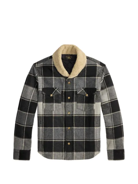 Ralph Lauren RRL check-pattern fleece-collar jacket