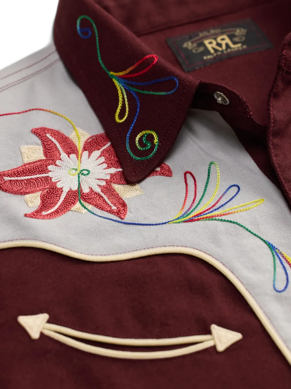 Ralph Lauren RRL Overhemd met geborduurde bloemen Rood