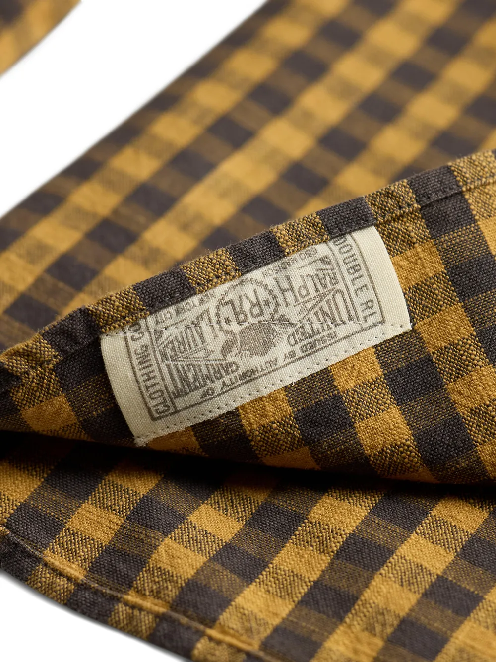 Ralph Lauren RRL Geruit overhemd met borstzak Geel
