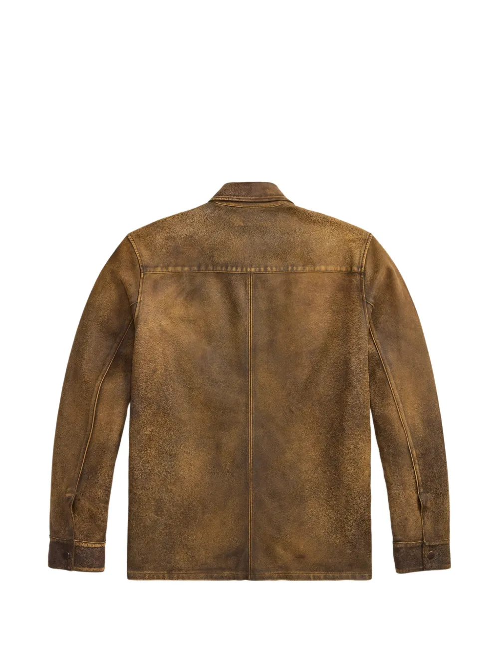 Ralph Lauren RRL Leren overhemd met opgestikte zak Bruin