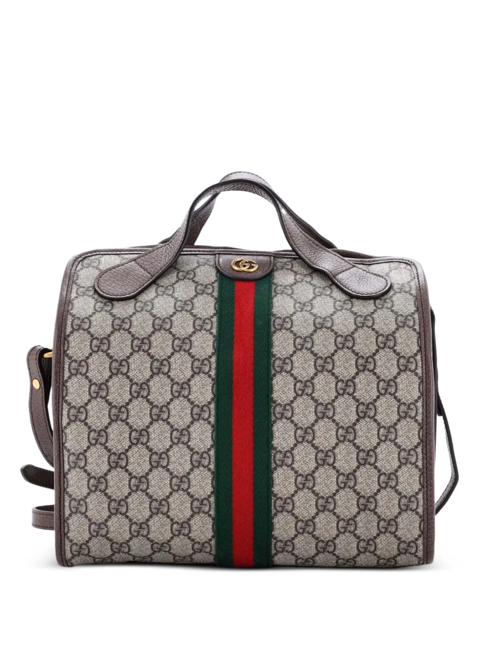 Gucci Pre-Owned Ophidia Fold Over Duffle Bag GG Coated Canvas Mini travel bag - Marrone