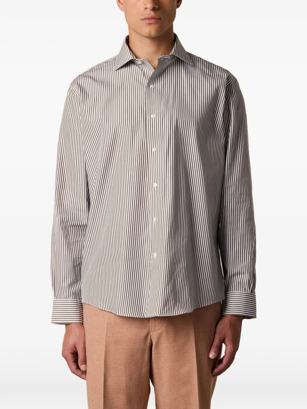 Brooks Brothers Gestreept overhemd Groen