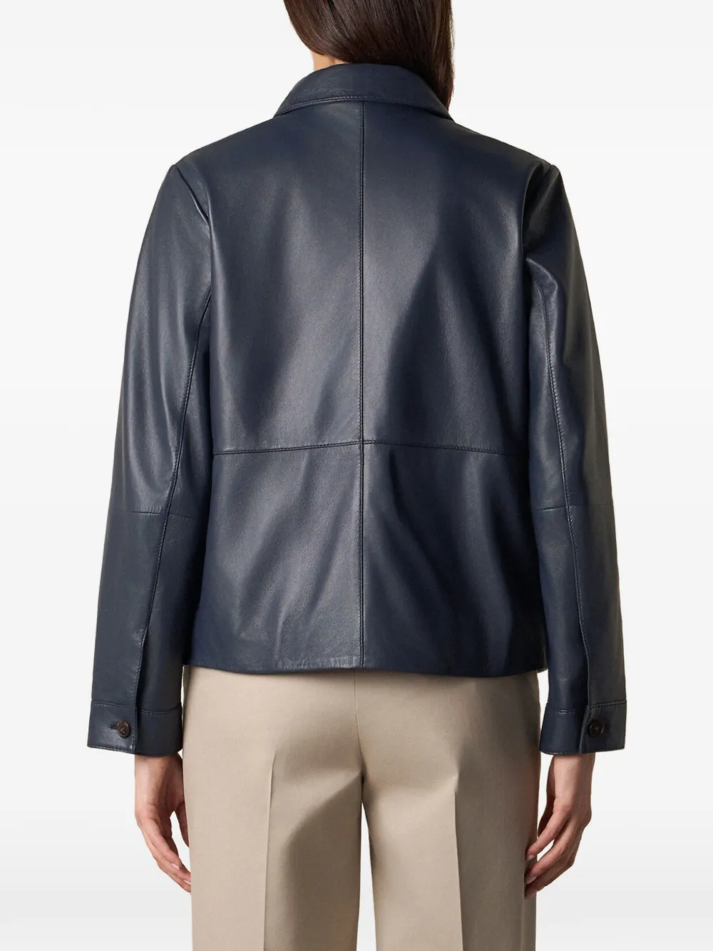  Brooks Brothers Patch-pocket Leather Jacket - Blue 