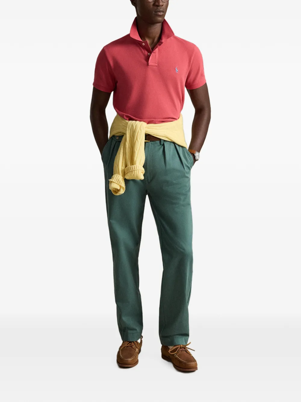 Polo Ralph Lauren Slim-fit poloshirt met mesh Rood