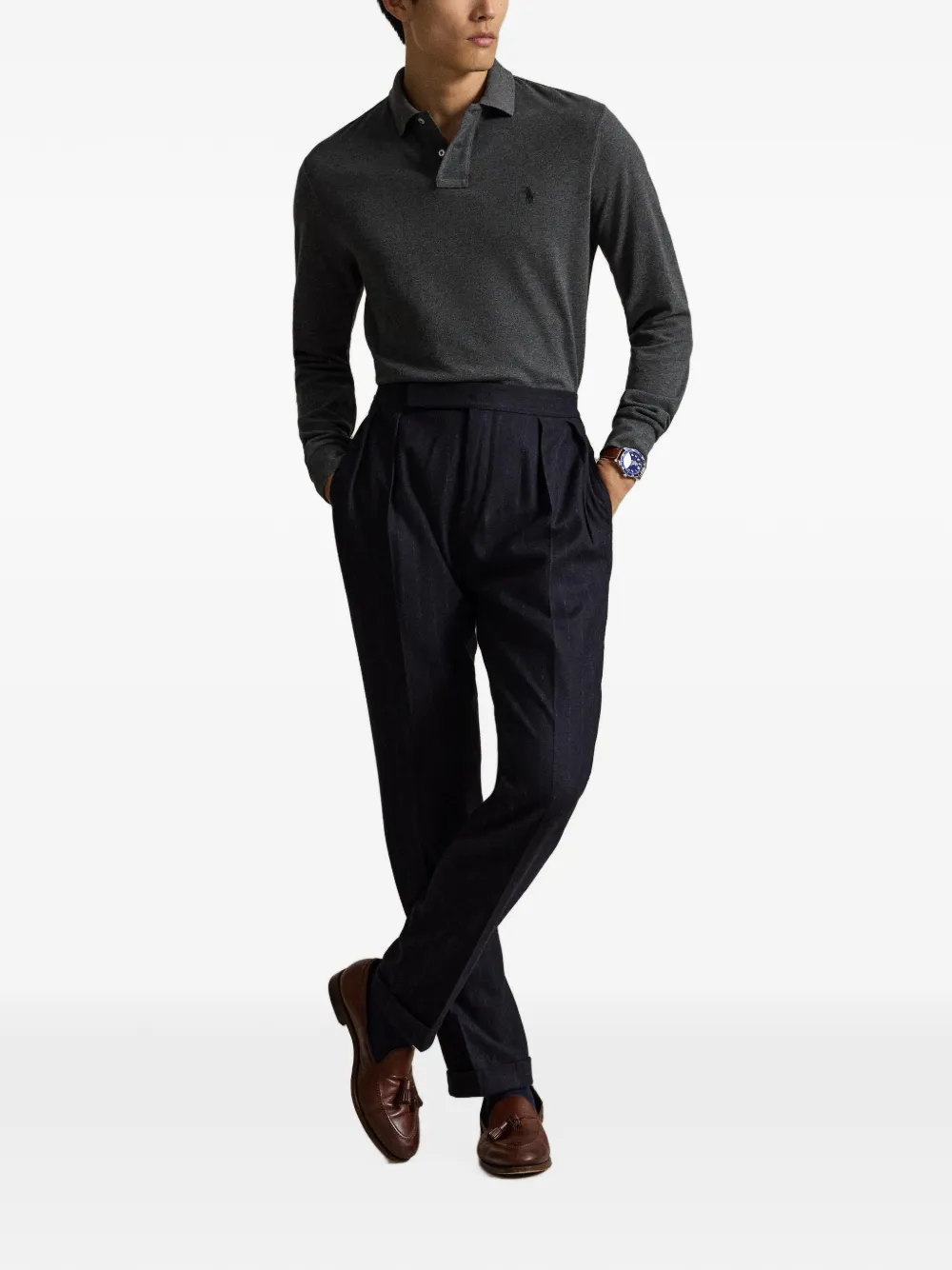 Polo Ralph Lauren Getailleerd mesh poloshirt Grijs