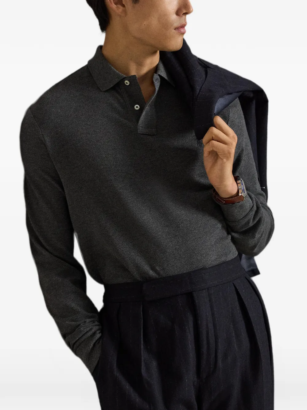 Polo Ralph Lauren Getailleerd mesh poloshirt Grijs