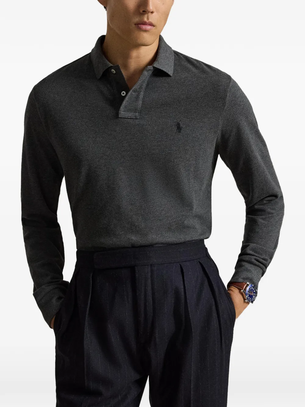 Polo Ralph Lauren Getailleerd mesh poloshirt Grijs