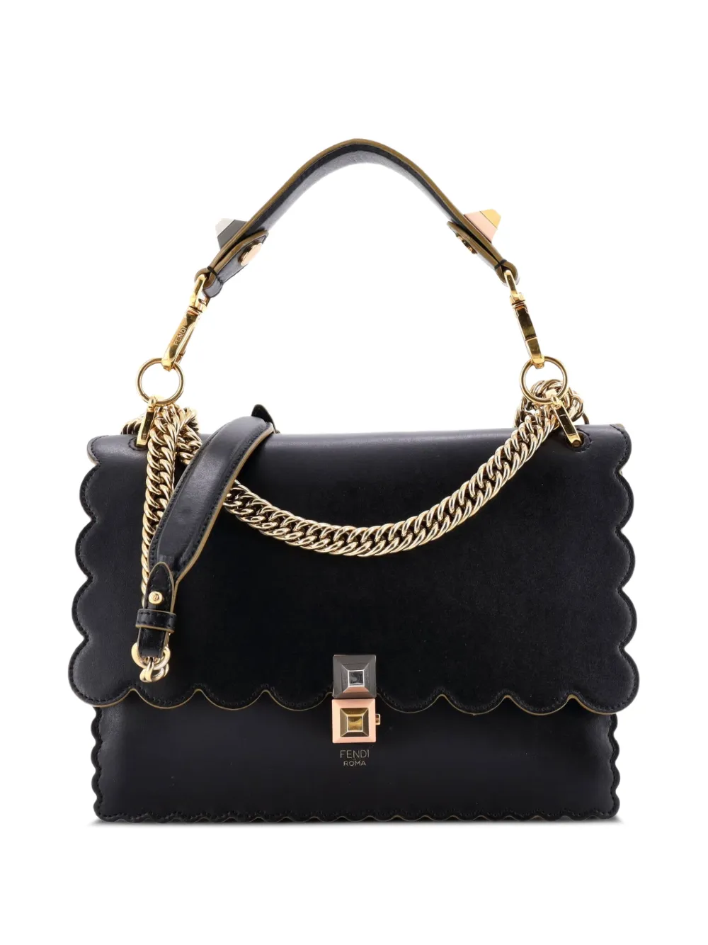 Fendi Pre-Owned Kan I Bag Leather Medium shoulder bag - Nero