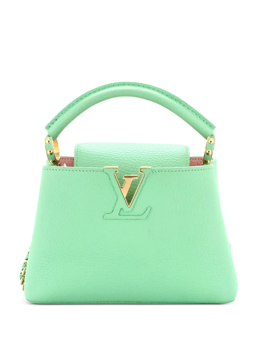 Louis Vuitton Pre-Owned Braided Chain Capucines Bag Taurillon Leather Mini crossbody bag - Grün
