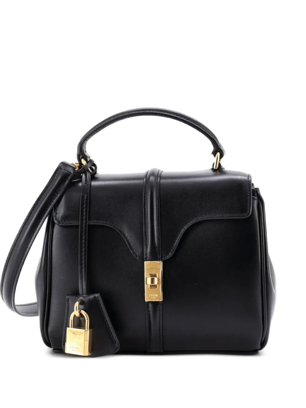 Celine Pre-Owned 16 Top Handle Bag Smooth Calfskin Mini satchel - Nero
