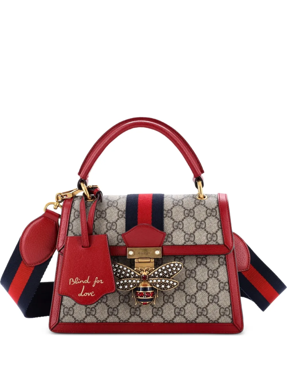 Gucci Pre-Owned Queen Margaret Top Handle Bag GG Coated Canvas with Leather Small satchel - Blu