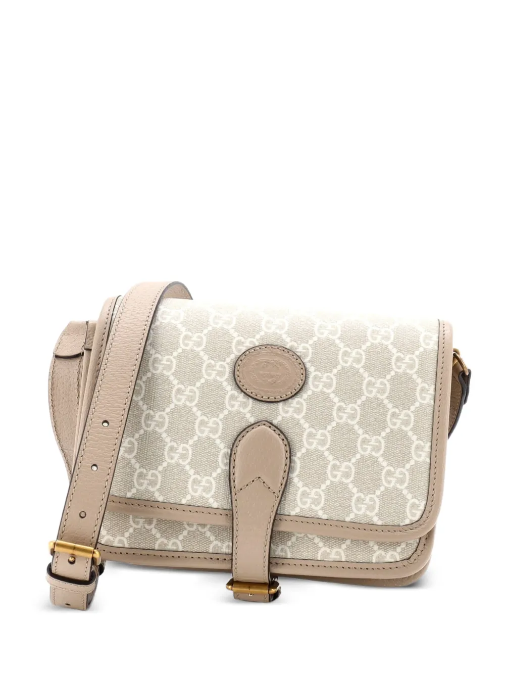 Gucci Pre-Owned Interlocking G Patch Messenger Bag GG Coated Canvas Mini crossbody bag - Toni neutri