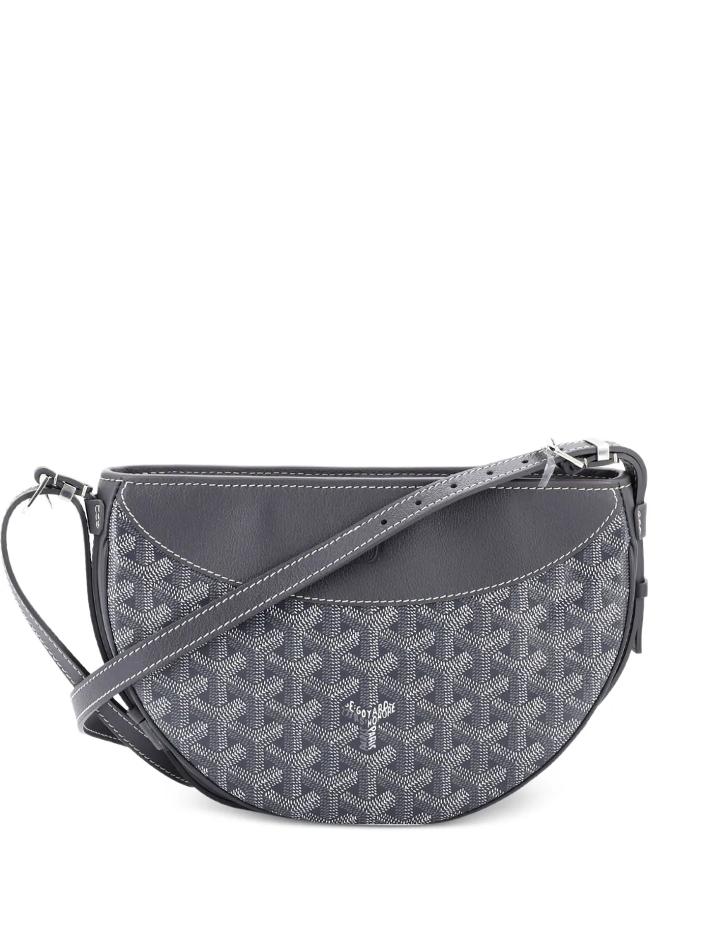 Goyard Pre-Owned Hirondelle Coated Canvas and Leather shoulder bag - Grigio