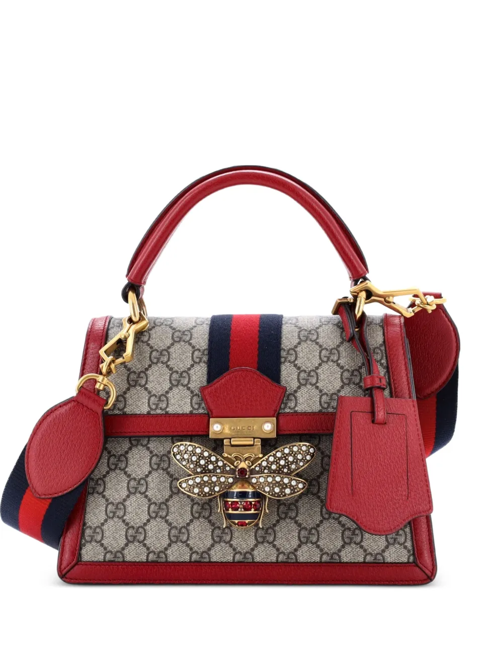 Gucci Pre-Owned Queen Margaret Top Handle Bag GG Coated Canvas with Leather Small satchel - Rosso