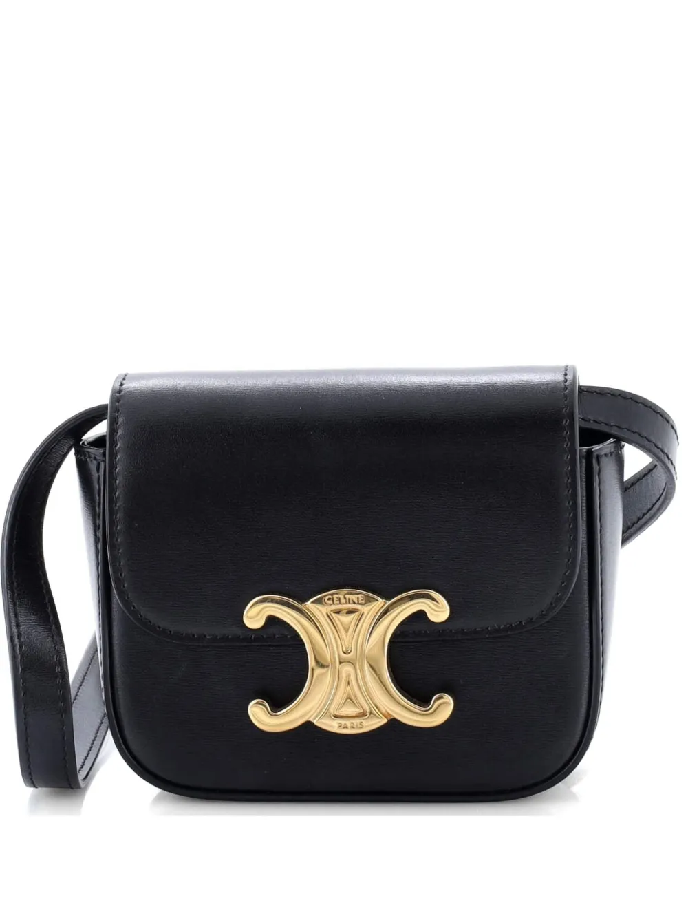 Celine Pre-Owned Triomphe Shoulder Bag Smooth Calfskin Mini crossbody bag - Nero